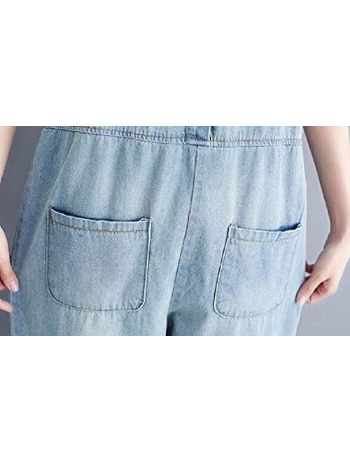 Women's Jeans Pants Jumpsuit Romper Girls Loose Fit Summer Denim Big Overalls