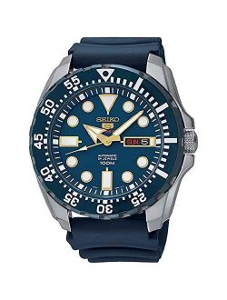Men's Year-Round Acciaio INOX Automatic Watch with Rubber Strap, Blue, 20 (Model: SRP605K2)