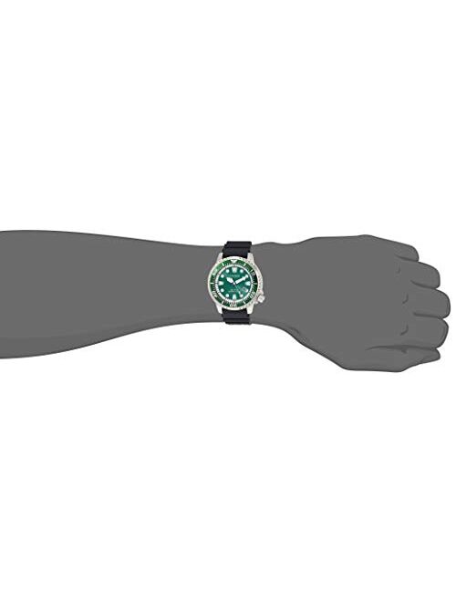 Citizen Men's Promaster Dive Watch with Eco-Drive Technology in Stainless Steel Green Dial, Black Rubber Strap, BN0158-00X