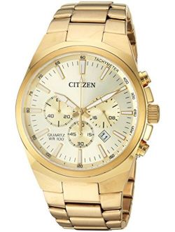 Men's ' Quartz Stainless Steel Casual Watch, Color:Gold-Toned (Model: AN8172-53P)