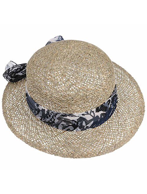 Lierys Seagrass Straw Hat with Cloth Band Women - Made in Italy