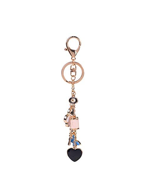 lliang Keychain Good Luck Clover Keychains Fashion Brands Key Chain Flower Keyrings Metal Key Ring Women Bag Charm Pendant Car Accessories (Color : Multicolor)