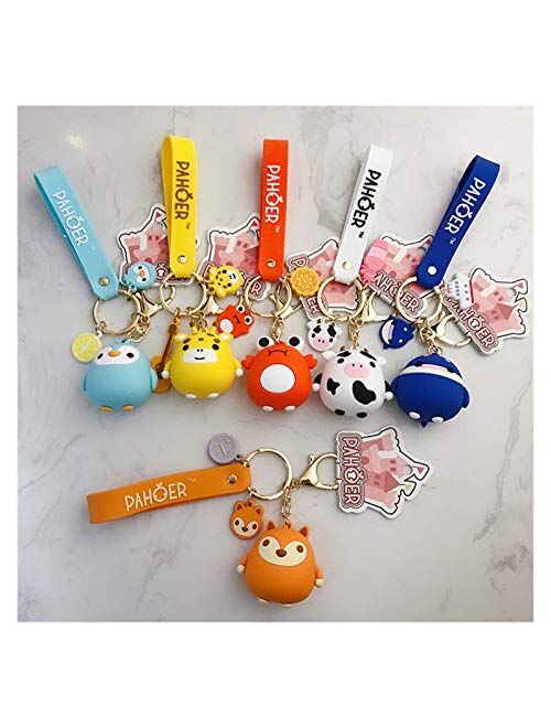 YXYL Keychain Cute Car Bag Keychain Keyring for Women Soft Silicone Key Chains Accessories Jewelry Couple Gift (Color : Giraffe)