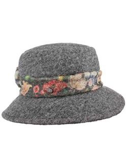 Flower Band Wool Felt Hat Women - Made in Italy