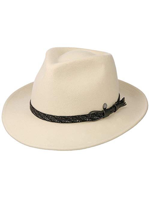 Lierys Barnell White Bogart Wool Felt Hat Women/Men - Made in Italy