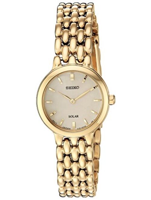 Seiko Women's Ladies Dress Japanese-Quartz Watch with Stainless-Steel Strap, Gold, 12 (Model: SUP352)
