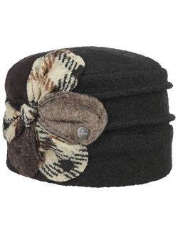 Montea Toque Wool Hat with Flower Women - Made in Italy