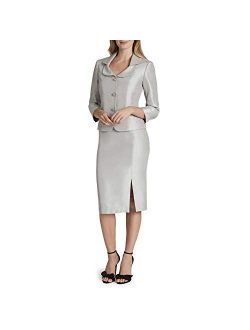 Women's Double Collar Single Breasted Jacket and Skirt Set