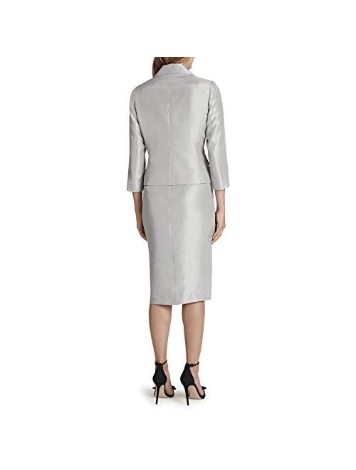 Tahari ASL Women's Double Collar Single Breasted Jacket and Skirt Set