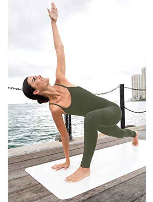 Buy TREELANCE Yoga Bodysuit One Piece Bodysuits Workout Organic Cotton Bra  Open Back Jumpsuit for Women Yoga online