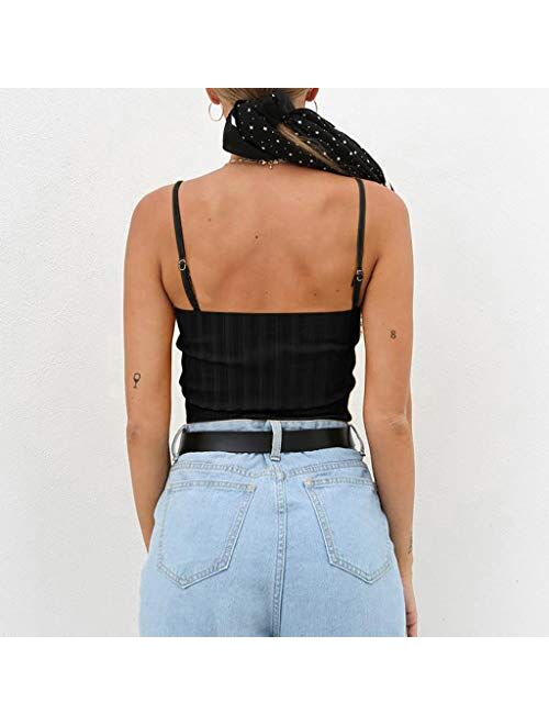 Womens Slim Summer Solid Tank Top Vest Off Shoulder Halter Blouse T-Shirt Lace Crop Camis