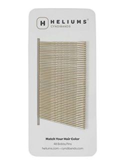 Heliums Ash Light Blonde Premium Hold Color Match Bobby Pins, 2 Inch Wavy - 48 Count