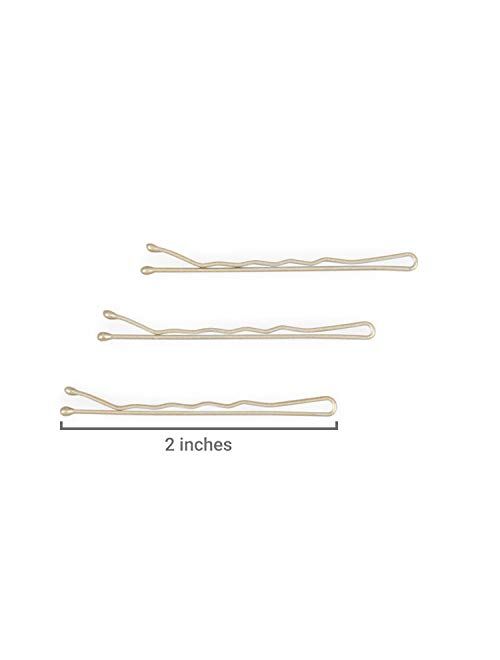 Heliums Ash Light Blonde Premium Hold Color Match Bobby Pins, 2 Inch Wavy - 48 Count