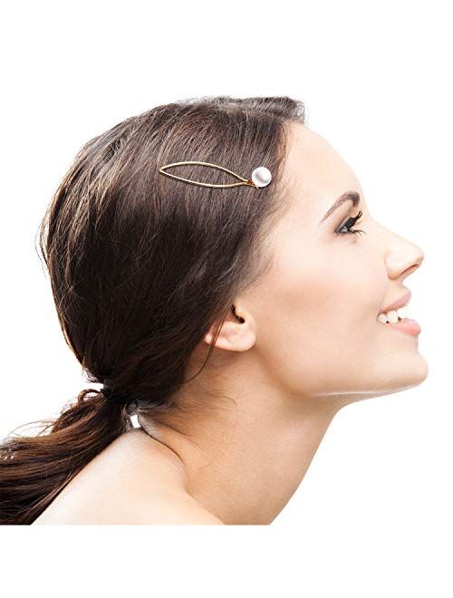 10 Pieces Geometric Metal Hair Clips Minimalist Dainty Hair Barrettes Metal Hair Accessories for Women Headwear Accessories, 5 Styles (Silver)