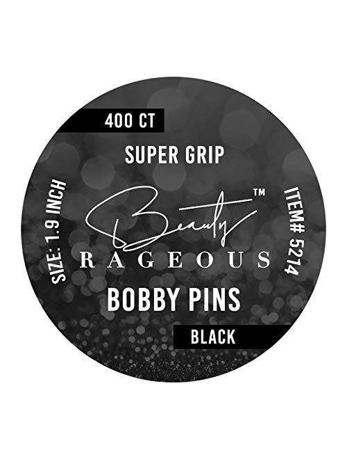 Super Grip Black Bobby Pins - 400 Ct - Handy Reusable Tin