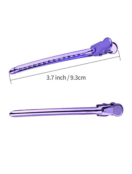 Alligator Hair Clips for Styling Sectioning - Metal Rustproof Duckbill Hair Clips with Holes for Hair Styling, Hair Coloring Sectioning Clips (12 Pieces)