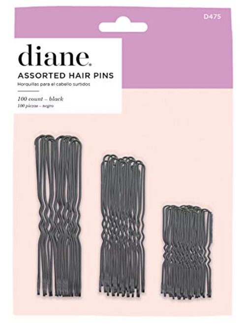 Diane Hair Pins Assorted Size, Black, 100/card