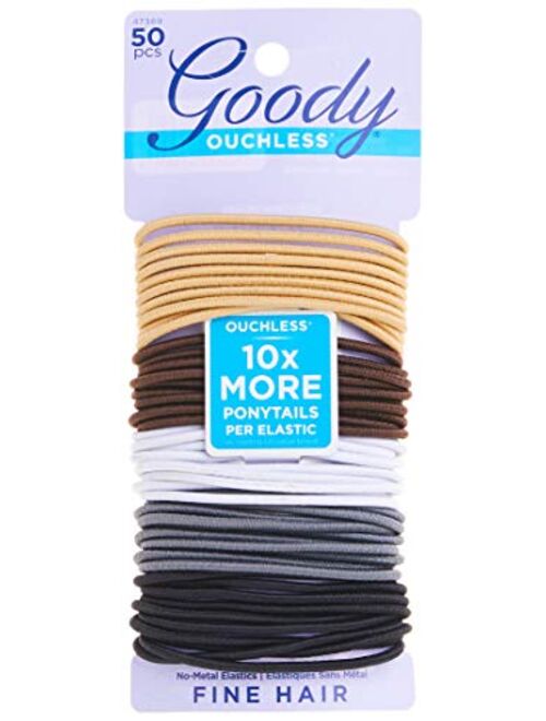 Goody Women's Hair Ouchless 2 mm Elastics, Neutral, 50 Count