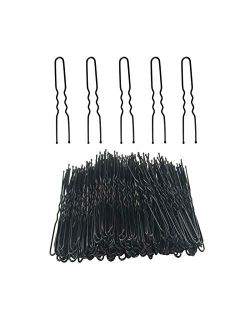 200Pcs U Shaped Hair Pins Bun Hair Pins with Storage Box by KeJian, Assorted Size 5cm/ 6cm, Brown and Black