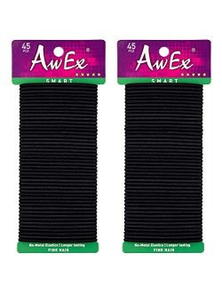 AwEx Strong Brown Hair Ties,72 PCS,4 mm Regular Loop Hair Bands,No Metal Hair Elastics,No Pull Ponytail Holder