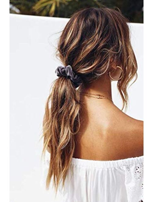 Chloven 55 Pcs Premium Velvet Hair Scrunchies Elastics Bobbles Hair Bands Scrunchy Hair Ties Ropes Scrunchies for Women Girls Accessories