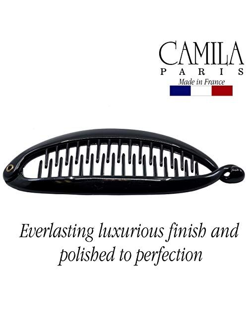Camila Paris CP2889 5 inch French Banana Clip Hair Comb, Classic Girls Updo Flexible Ponytail Holder Interlocking Banana Combs, Fashion Durable and Styling Hair Accessori
