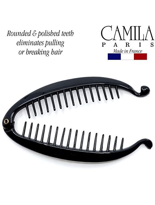Camila Paris CP2889 5 inch French Banana Clip Hair Comb, Classic Girls Updo Flexible Ponytail Holder Interlocking Banana Combs, Fashion Durable and Styling Hair Accessori