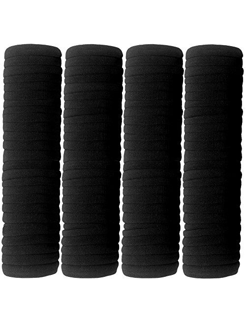 Thick Seamless Cotton Hair Bands, Simply Hair Ties Ponytail Holders Headband Scrunchies Hair Accessories No Crease Damage for Thick Hair (Neutral Colors)