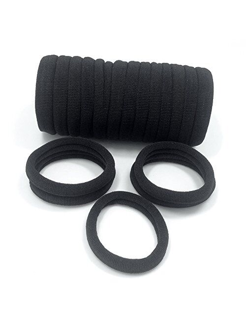 Thick Seamless Cotton Hair Bands, Simply Hair Ties Ponytail Holders Headband Scrunchies Hair Accessories No Crease Damage for Thick Hair (Neutral Colors)