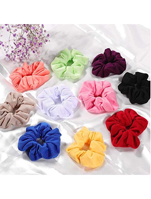 Hair Scrunchies Cotton Elastic Hair Bands 15 Pcs Scrunchies for Hair Accessories for Women or Girls