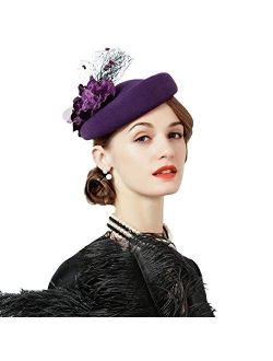 Women's Pillbox Hat Church Derby Dress Fascinator British Tea Party Wedding Headwear