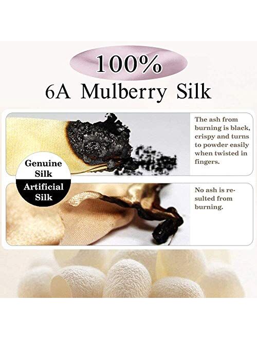 LilySilk 100% Silk Scrunchies for Hair Coffee 19 Momme Pure Mulberry Silk Hair Ties Ropes for Women Girls Elasctic Soft