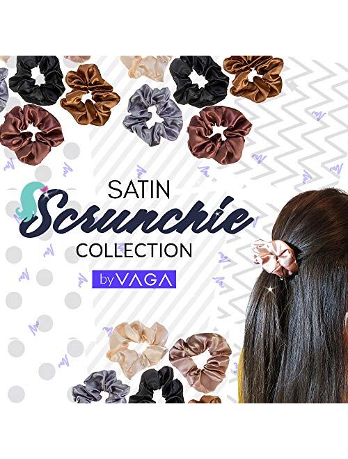 VAGA Cute Scrunchies For Hair 6 Colors Set, Our Hair Scrunchies Hair Elastics Ponytail Holder Pack of scrubchies are Softer Then Hair Ties, A Satin Scrunchie sruchies, Do