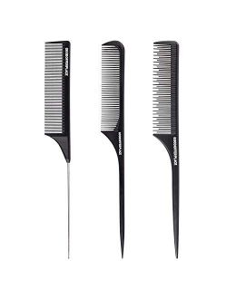 Goodofferplace 3 Rattail comb Parting combs Teasing combs hair combs for women