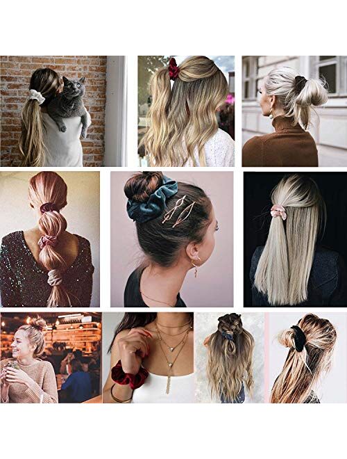 Mcupper 54Pcs Hair Scrunchies Velvet Elastic Hair Bands Scrunchy Hair Ties Ropes Scrunchie for Women Girls Hair Accessories - 54 Assorted Colors Scrunchies
