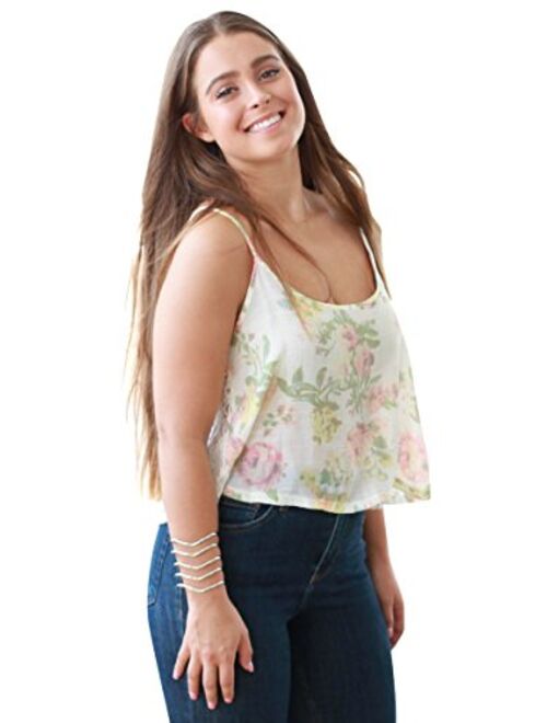 Social Butterfly House Women's Coming Up Roses Lace Crop Top