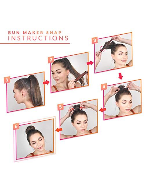 Hair Bun Maker French Twist Hair Fold Wrap Snap by Andlane (1 Brown, 1 Light Brown)