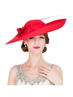 Royal Ladies Sinamay Weddings Hats Fascinators Big Brim Kentucky Derby Church Fedoras Hat