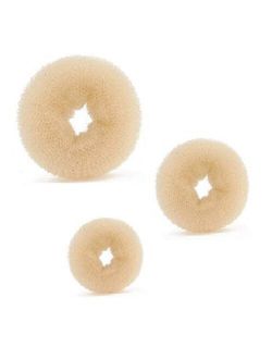 Beaute Galleria 3 Pieces Mini Kids Hair Donut Bun Maker Ring Style Mesh Chignon Ballet Sock Bun (Beige / Blonde)