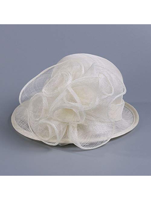 F FADVES Womens Hat Cloche Church Derby Dress Hat Fascinator Floral Tea Party Hats