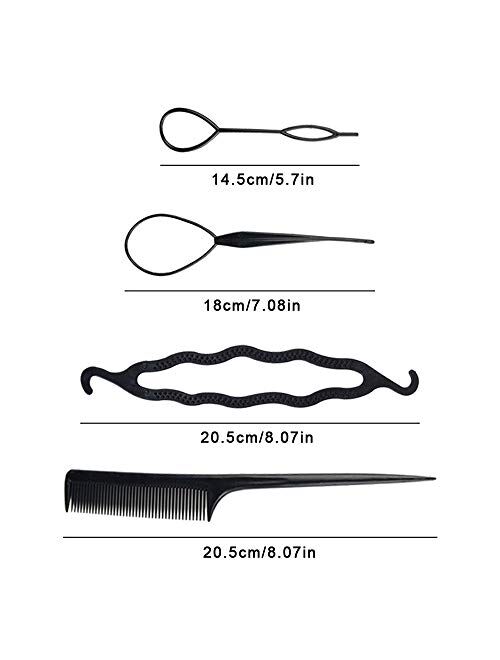 70 PACK Hair Styling Accessories Kit Set,Sonku Magic Bun Maker Hair Braid Tool for DIY Clip Curler Roller Twist for Girls and Women