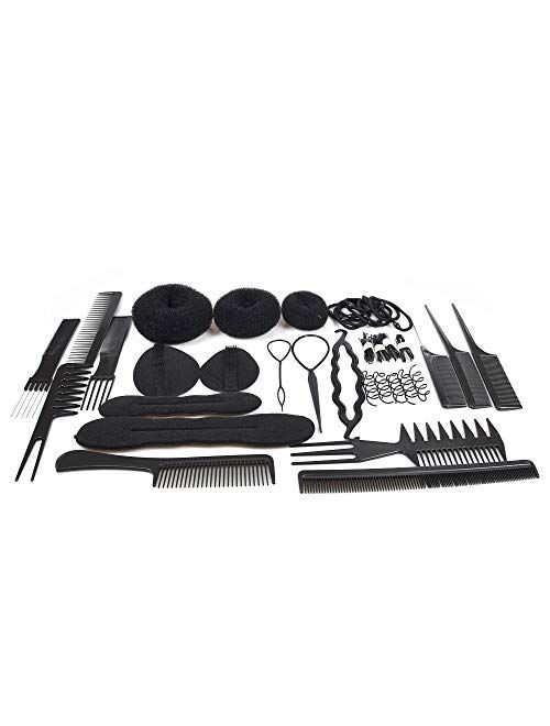 Professional Hairdressing Combs Sets for Hair Styling Detangler Barbers Combs Set 10pcs+Hairdressing Accessories Kit Set For Women Hair Design Set Hairpin Accessories Hai
