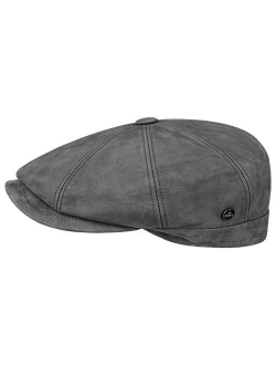 Nappa Wax Leather Flat Cap Men - Made in Italy