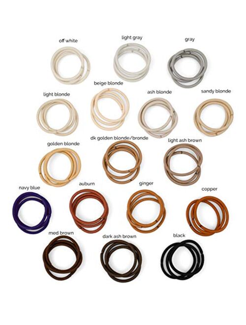 Cyndibands Copper Orange Match Your Color No-Metal 4mm, 1.75 Inch Hair Elastics for Redheads Ponytail Holders - 24 Hair Ties (Copper)