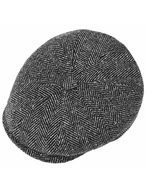 Lierys Herringbone Flat Cap Men | Made in Italy