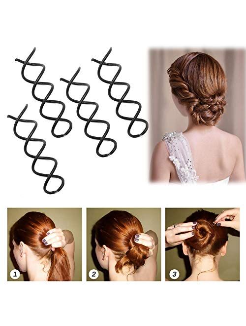 71 Pack Hair Styling Set, Fashion Magic Simple Fast Hairdress Braid Tool for DIY Hair Topsy Tail Styles Twist Spiral, Bun Clip Maker Pads Hairpins Roller Braid Curler Spo