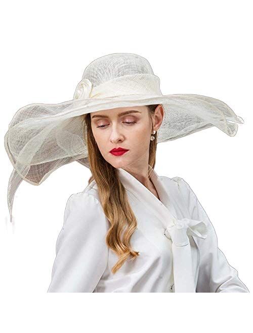 F Fadves FADVES Sinamay Fascinator Pillbox Hat Kentucky Derby Weddings Fascinators for Women Cocktail Tea Party Hats