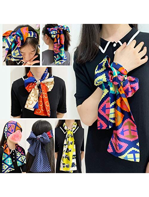 Xtrend 3Pcs Satin Edge Laying Scarf Wrap for Lace Wigs Silk HeadBand Scarf For Hair Wrapping At Night Fashion Headband for Yoga Sport Makeup Handbags Double Sided Stain H