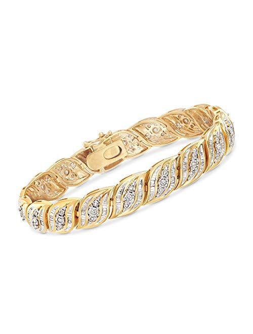 Ross-Simons 1.00 ct. t.w. Diamond Bracelet in 18kt Gold Over Sterling