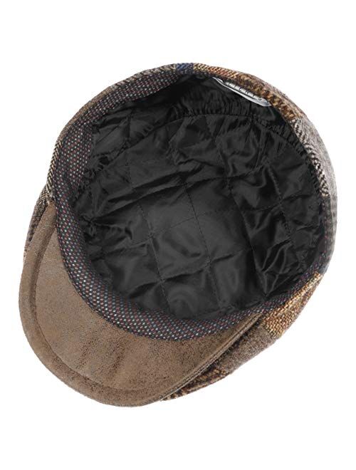 Lierys Pinto Patchwork Wool Flat Cap Men - Made in Italy
